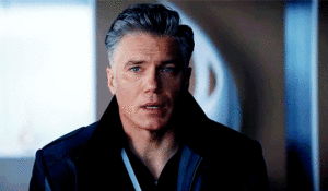 Animated gif of Captain Pike in civilian clothes from Star Trek Strange New Worlds' Ad Astra Per Aspera
