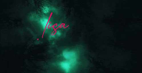 animated gif of the lisa frankenstein logo over green storm clouds