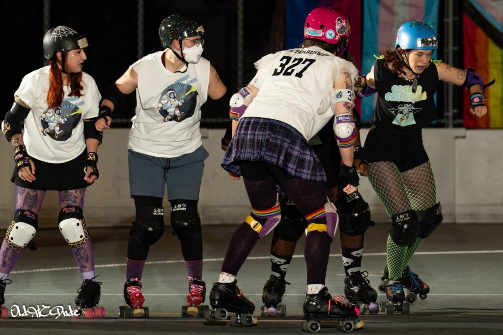 me blocking in a derby bout