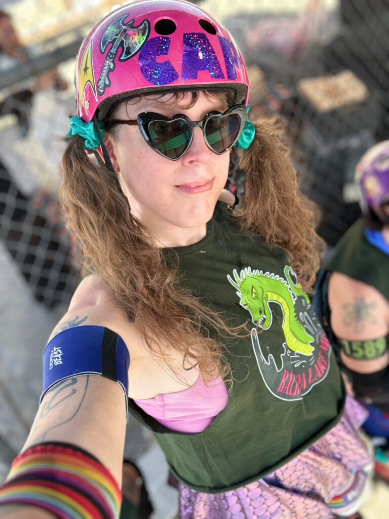 me in my derby gear and Balboa Lake Monsters jersey