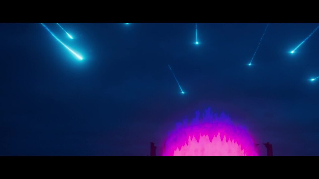 many blue souls flying toward Gwi-ma