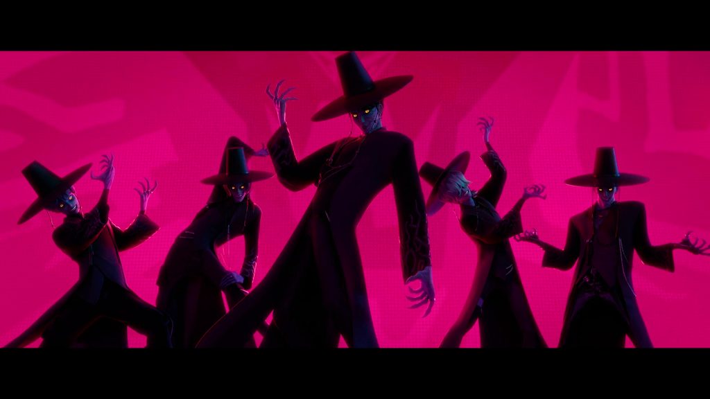 The Saja boys performing in their true demon forms